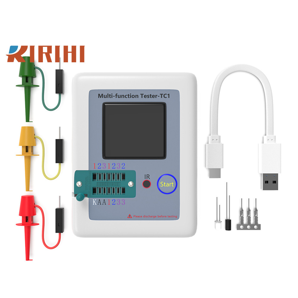 RIRIHI LCR-TC1 1.8 Inch Màn Hình Nhiều Màu Sắc Đa Năng TFT Đèn Nền Transistor Tester Phiên Bản Tiếng