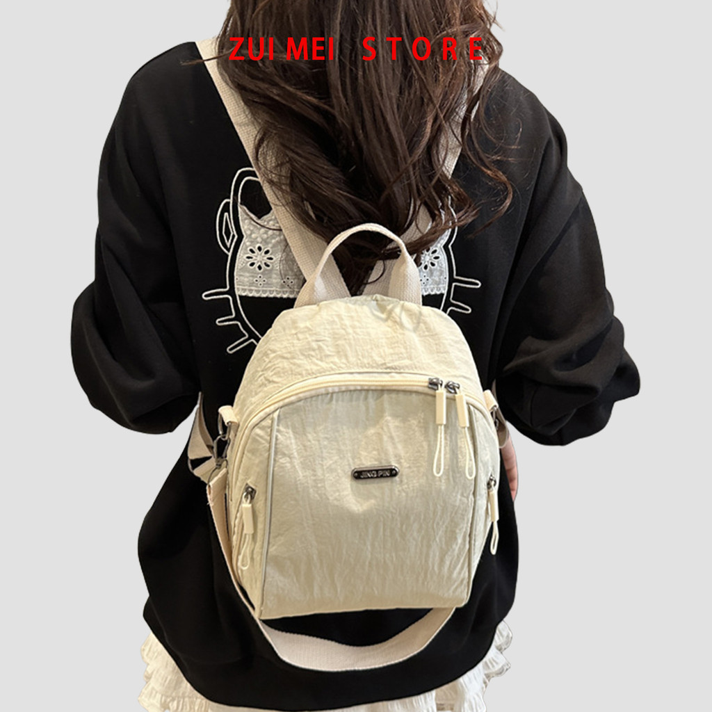 Ba lô Ba lô du lịch đi lại dung tích lớn Túi xách nữ đa năng thời trang  Kích thước: 27-14-24CM