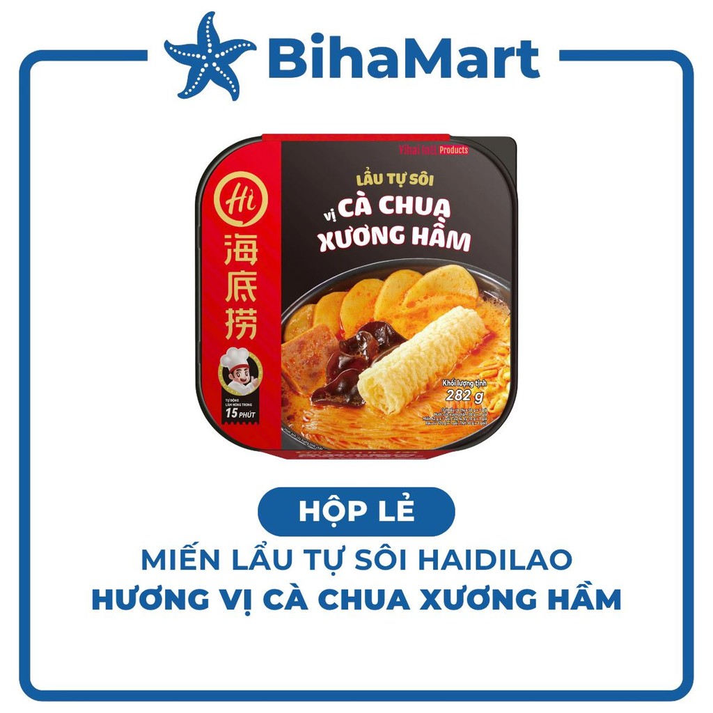 [HỘP LẺ] - YIHAI - Lẩu tự sôi Haidilao hương vị Cà chua xương hầm, Lẩu tự sôi Hadilao cà chua xương 