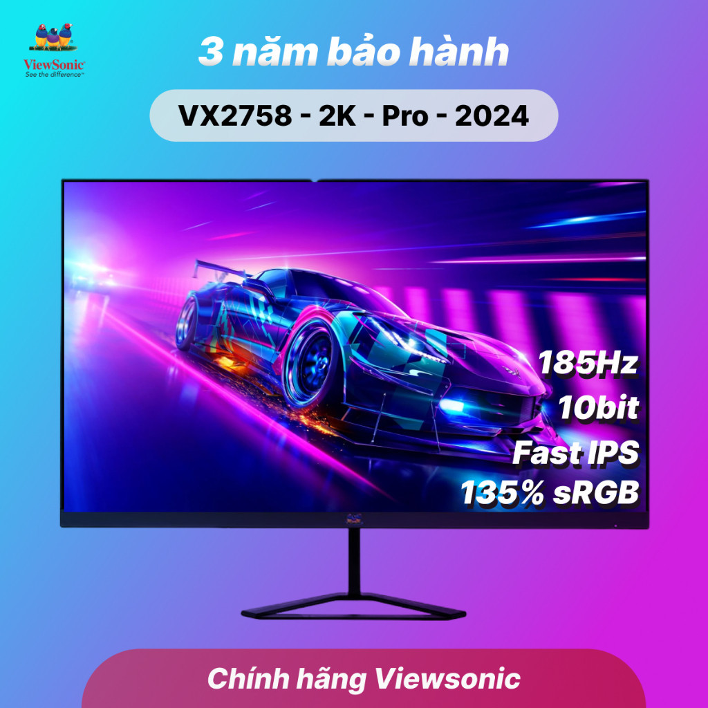Màn hình Gaming ViewSonic VX2758-2K-PRO 27" 2K - Fast IPS - HDR400 - 450nit, 185Hz - 210Hz -  Mới 100% | BigBuy360 - bigbuy360.vn