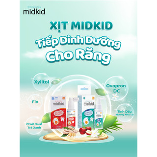 Xịt chống sâu răng MIDKID vị táo 20ml cho bé từ 1 tuổi - Xịt chống sâu răng nuốt an toàn
