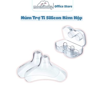 Núm Trợ Ti Silicon Mỏng Nhẹ  2 Cái Không BPA, Siêu Mềm  Dành Cho Mẹ Sau Sinh Kèm Hộp Đựng