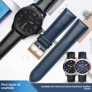  22mm 24mm Top Layer Dây da cho Fossil Dây đeo đồng hồ da thật FS5011 FS5237 ME3052 3054 Phát hành nhanh Vòng đeo tay đồng hồ nam chống mồ hôi chống thấm nước 