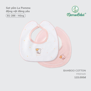 (MamanBébé chính hãng) Set yếm La Pomme động vật đáng yêu - Sợi Bamboo Cotton mềm mại, hỗ trợ kháng khuẩn - bé trai/gái
