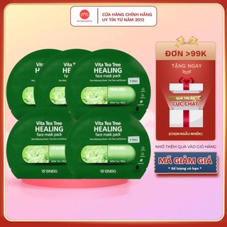  Combo mặt nạ BNBG tràm trà Vita Tea Tree Healing Mask 30ml   miếng - mask bnbg giảm mụn thải bã nhờn 