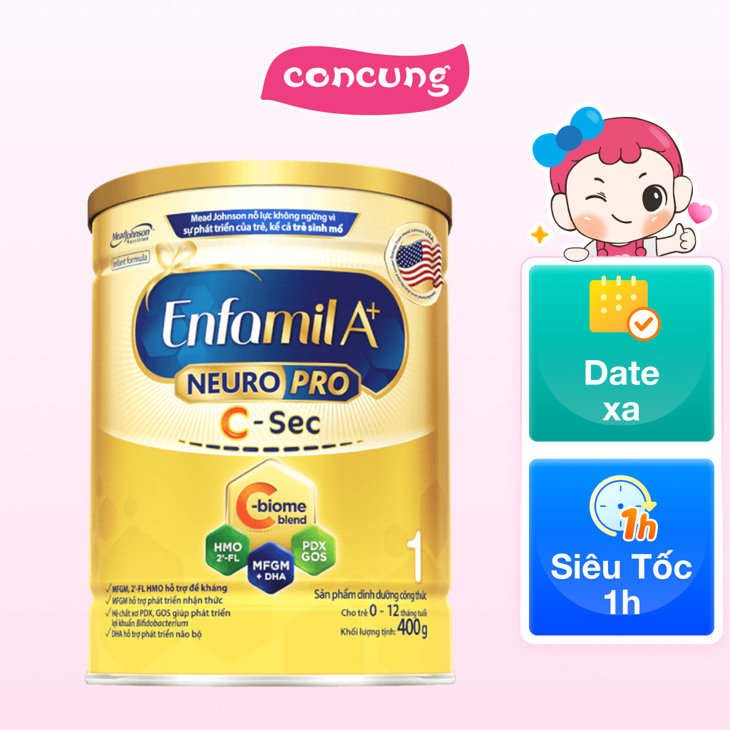 Sản phẩm dinh dưỡng công thức Enfamil A+ NeuroPro 1 C-Sec 400gr