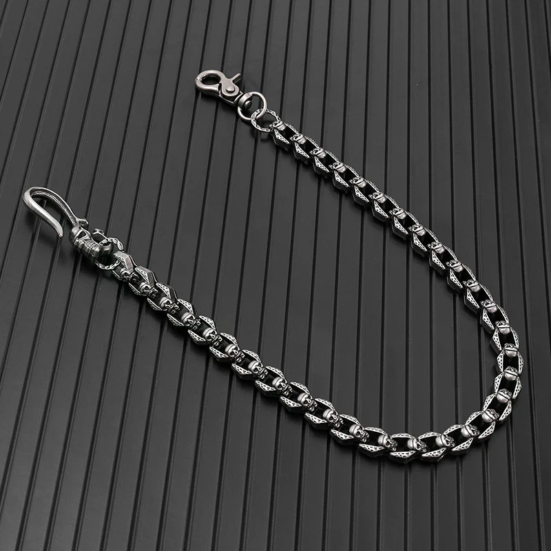 Punk Phong Cách Gothic Vintage Kim Loại Đầu Lâu Nam Quần Eo Dây Xích Phụ Kiện Thời Trang