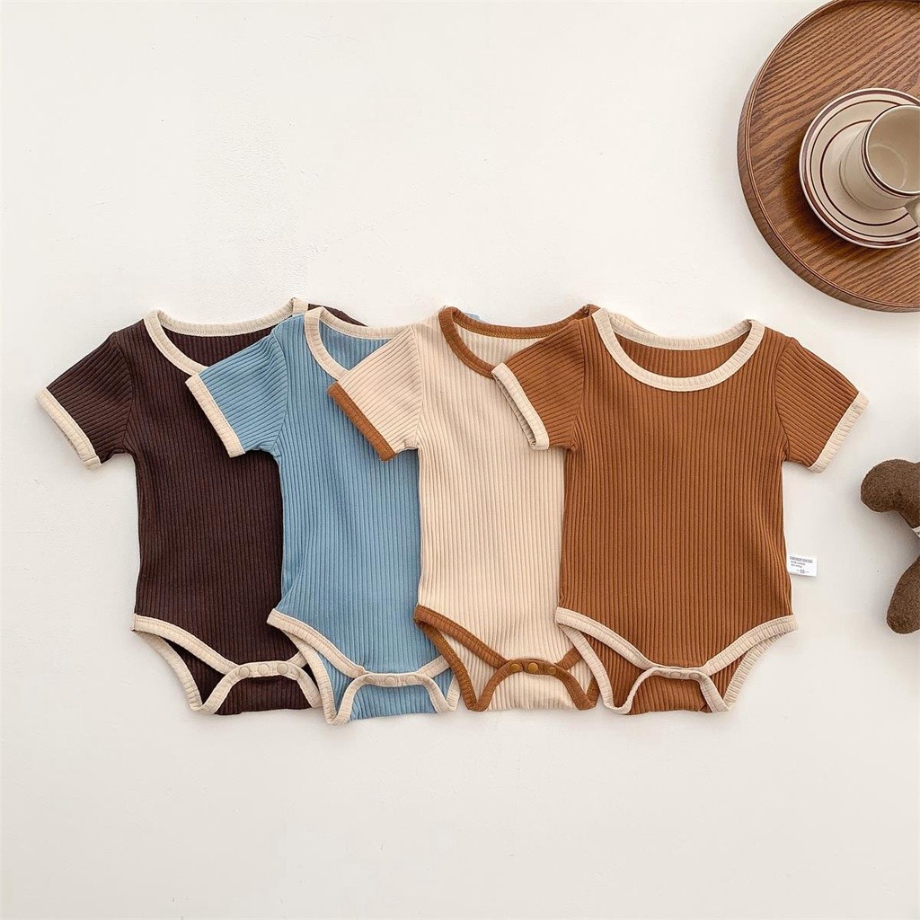 0-2 Years Old Summer Baby Bodysuit Short Sleeve Cotton Newborn Jumpsuit Baby Clothes