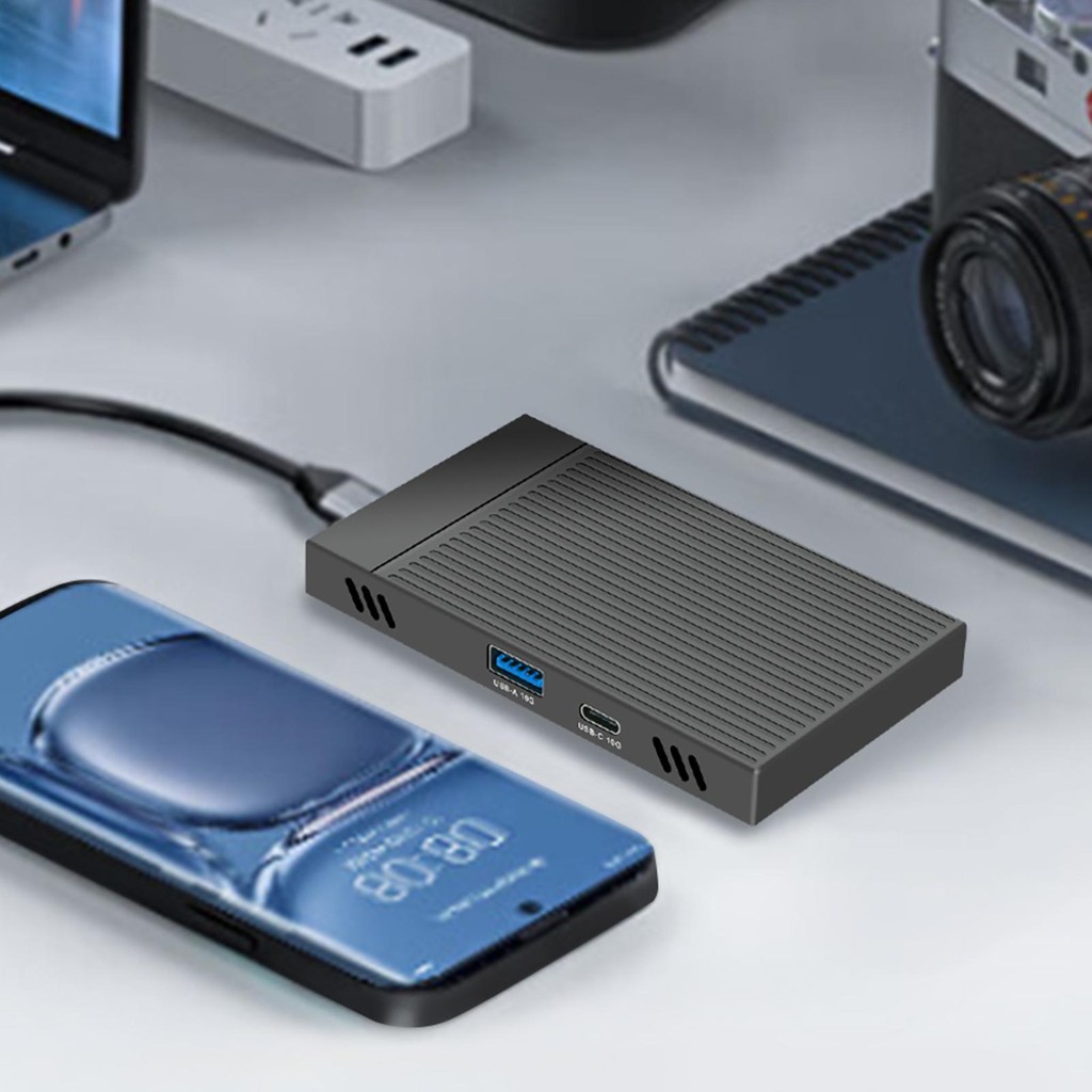 Vỏ ổ cứng hai khoang M.2 NVMe gen2 10Gbps HUB 4 trong 1 đế mở rộng lrnvn