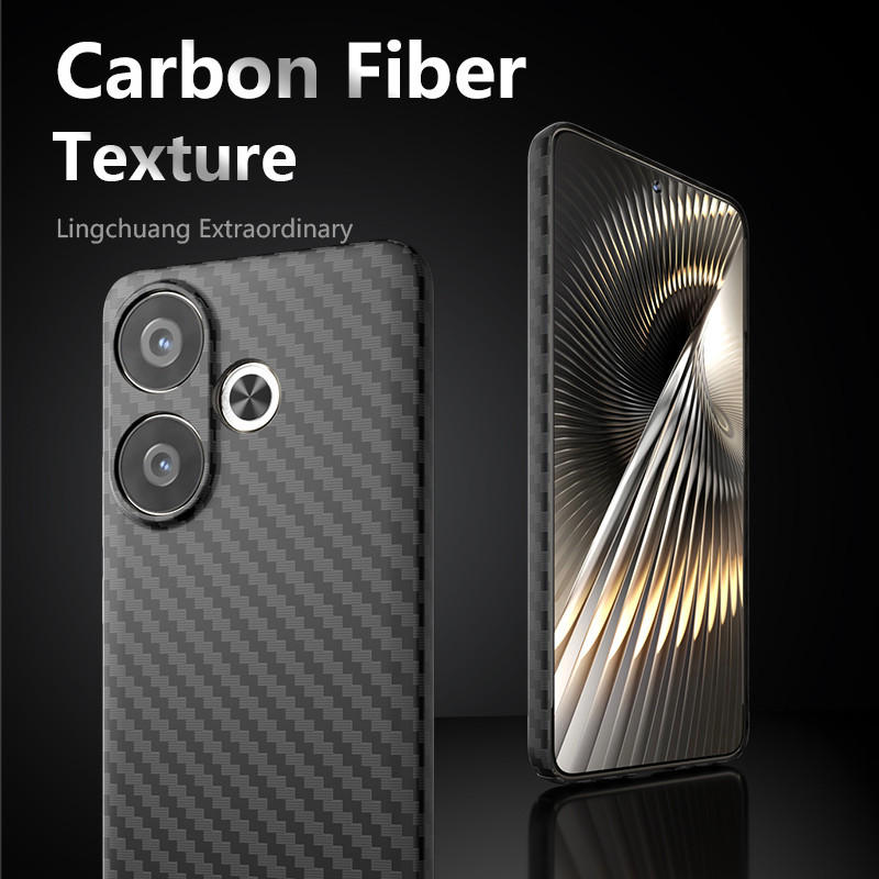 Dành Cho Xiaomi Redmi Turbo 3 / Poco F6 Ốp Lưng ELVEV Sợi Carbon Siêu Mỏng Họa Tiết Cứng PC Bảo Vệ Ống Kính Mặt Sau