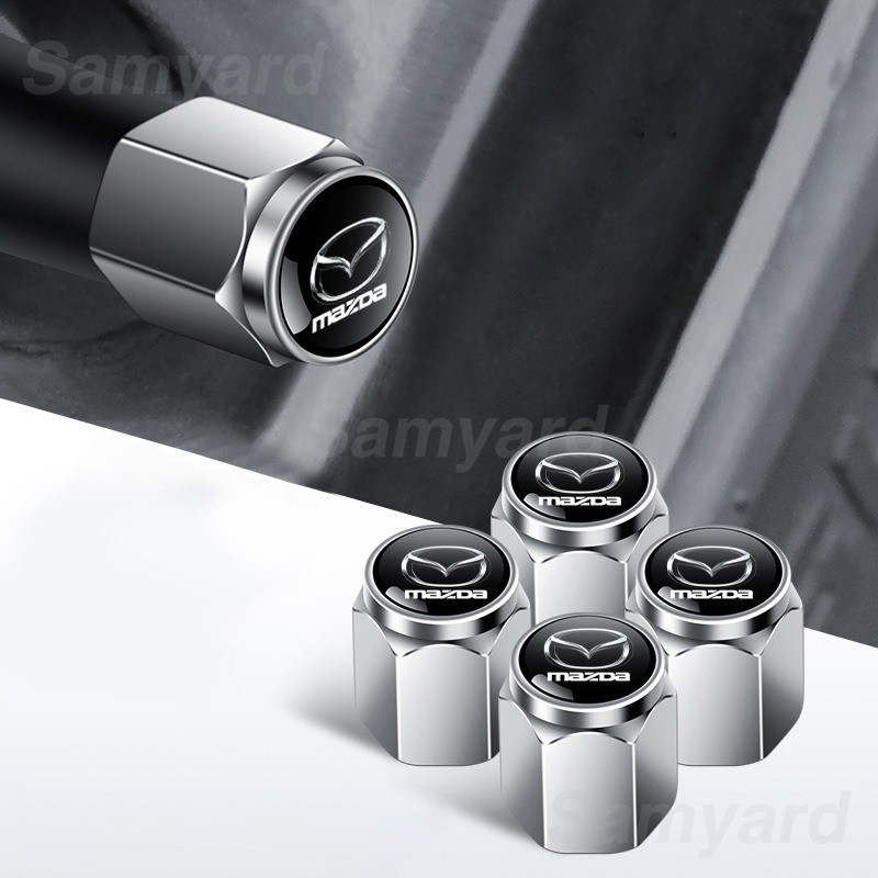 4 Kiểu Dáng Thể Thao Lốp Ô Tô Nắp Không Khí Vít-on Bánh Xe Hình Trụ Lốp Van Nắp Cho Xe Mazda BT-50 CX-3 CX-30 CX-5 CX-8 CX-9 Phụ Kiện Xe Hơi