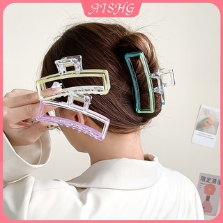 AISHG Acrylic Hai Tông Màu Nhỏ Giọt Dầu Kẹp Tóc Cho Nữ Ngọt Vuông Tóc Phụ Kiện Tóc