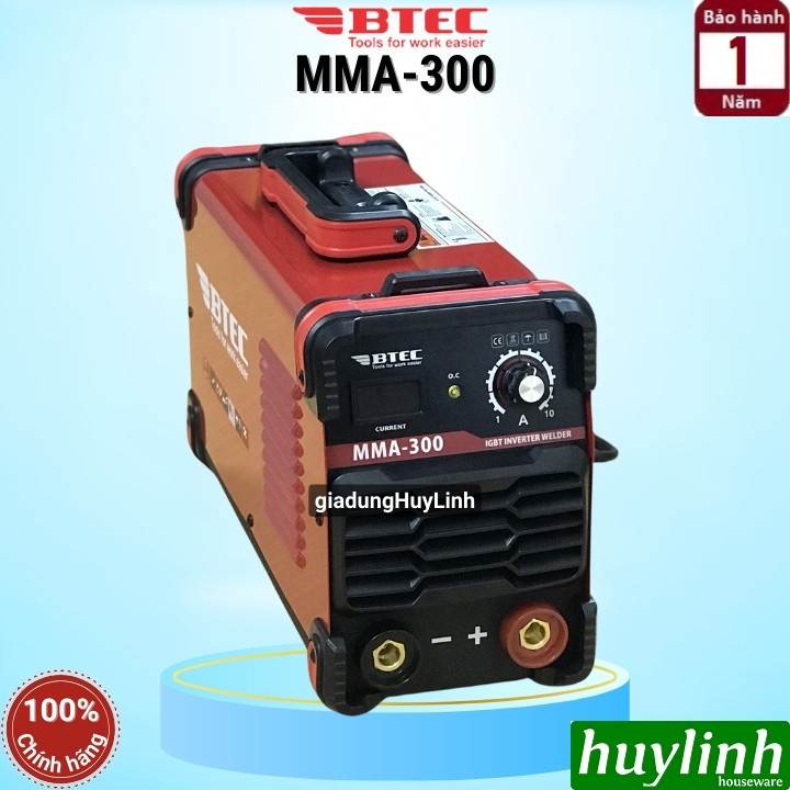Máy hàn que điện tử Btec MMA-300 - xác lớn - Hàn inverter tiết kiệm điện