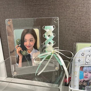 Trong Suốt Acrylic Khung Ảnh Kpop Photocard Đứng CD Khung Ảnh Thẻ Ảnh Bảo Vệ Khung Màn Hình Trang Trí Máy Tính Để Bàn