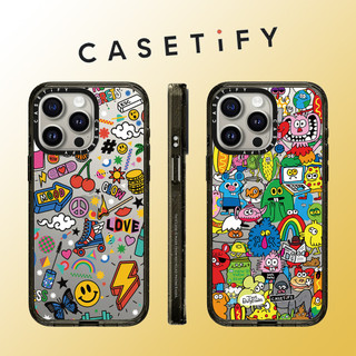 Casetify Graffiti mặt cười quái vật trong suốt Vỏ điện thoại Acrylic chống sốc cho iPhone 15 Pro Max 14 Plus 13 ProMax 12 12Pro Vỏ bảo vệ cứng bằng điện thoại chống sốc