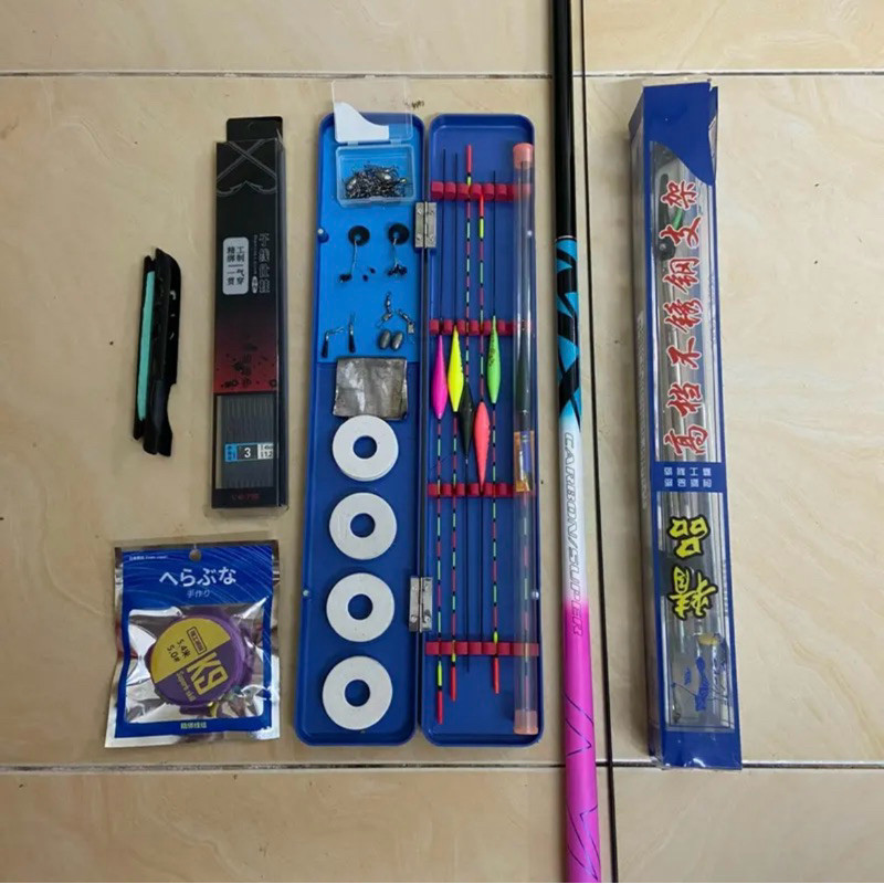 Bộ Combo Cần Câu Tay MX/ Vix Hua 5H 19i Kèm Phụ Kiện Giá Rẻ- Cần Câu Đơn, Cần Câu Đài Đánh Tổng Hợp,