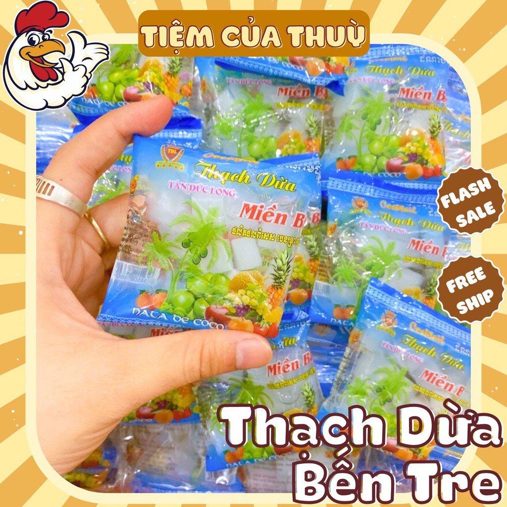  Bịch 20 Gói Thạch Dừa Miền Bắc Thạch Rau Câu Đồ Ăn Vặt tuổi thơ đồ ăn vặt cổng trường Tiệm ăn vặt Thuỳ Bùi 
