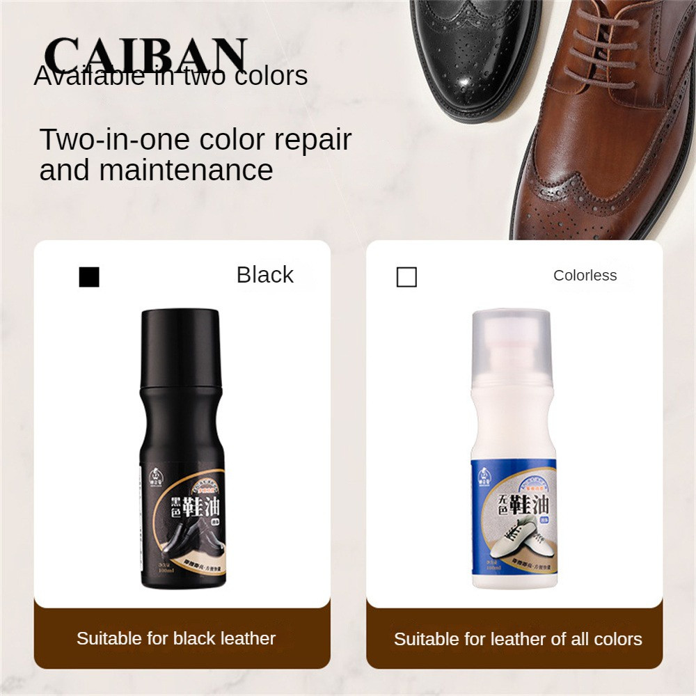 CAIBAN 120ml Xi đánh Giày Xi đánh Giày Da Màu đen Chất Lỏng Bảo Dưỡng Da Màu Nâu Không Màu Dầu đánh Giày Xi đánh Giày đa Năng