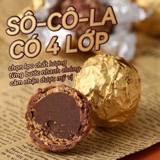 Socola Tươi 4 Lớp Nhân Hạt Dẻ, Socola Bọc Giấy Bạc, Socola Quả Cầu Vàng Siêu Ngon Chất Lượng