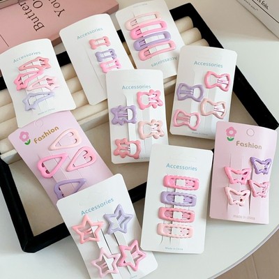 DREJEW Gradient Fantasy Kẹp Tóc Bên Nổ BB Kẹp Trái Tim Nữ Tính Dễ Thương Đa Năng Kẹp Tóc Mũ Đội Đầu
