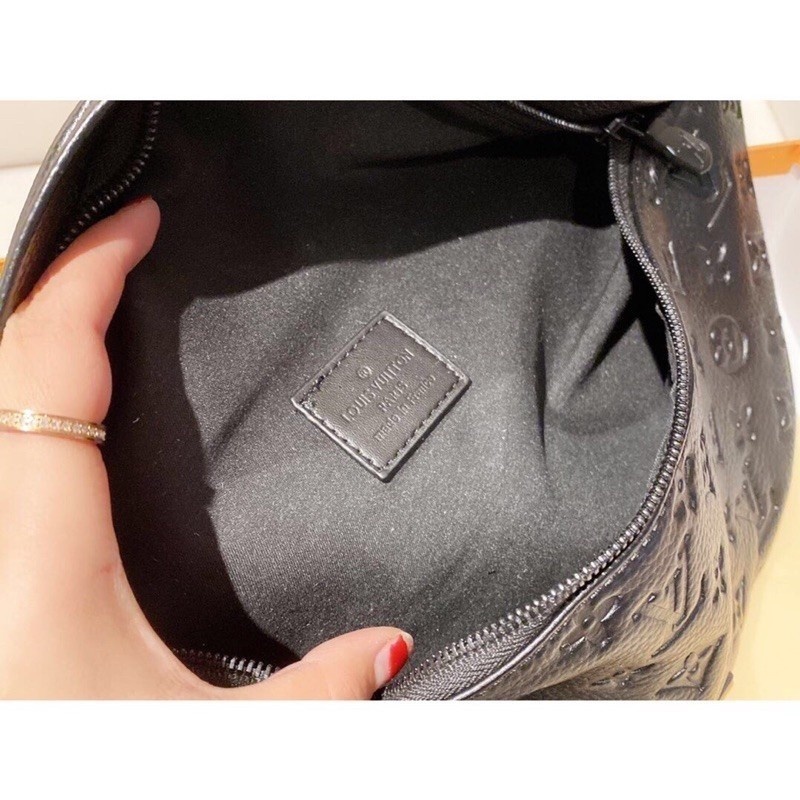 Eclipse NEW Embossed Monogram Brand _ Monogram Unisex Cặp đôi da đen Túi đeo chéo + Hộp miễn phí (EL