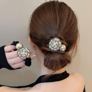 Thời trang Flash Diamond Pearl Rose Hair Tie Headband