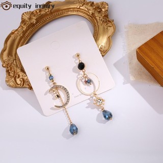Bông tai phong cách Hàn Quốc Thanh lịch Retro Tua rua Ngôi sao Mặt trăng Giọt tai độc đáo