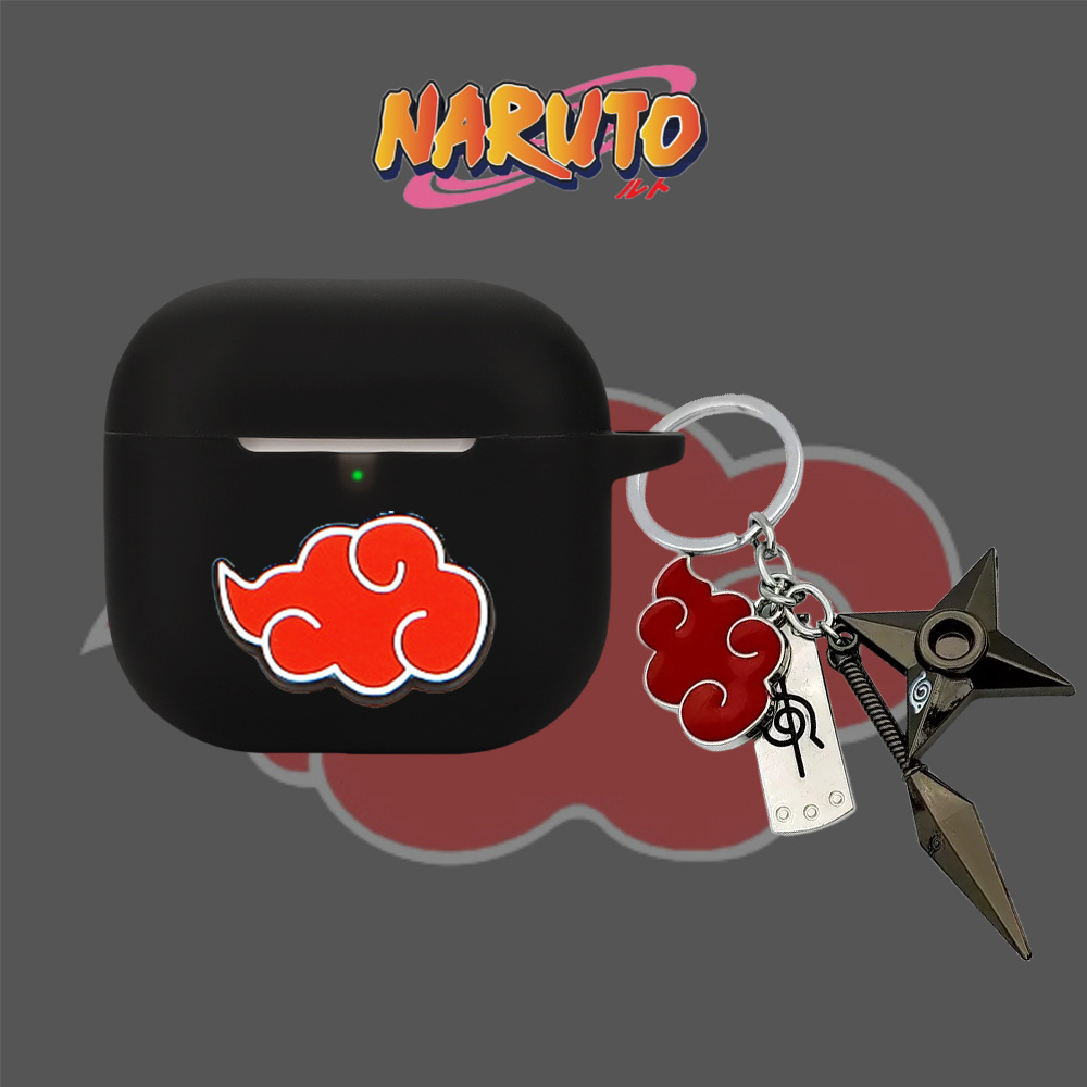 For AirPods 4 Case Cartoon Anime Naruto Keychain Pendant Compatible with AirPods 4 Silicone Soft Cas