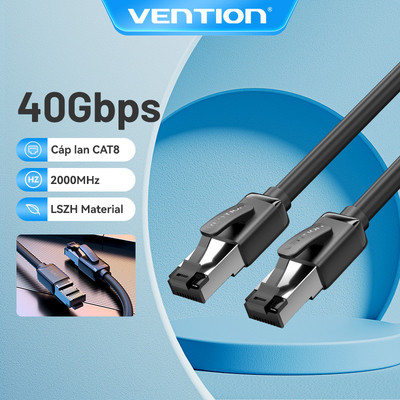 Vention Cáp Cat8 40Gbps Ethernet LSZH Cáp RJ45 2000Mhz Chơi Game Chuyên Nghiệp SFTP Lan Cáp Cho Router Máy Tính