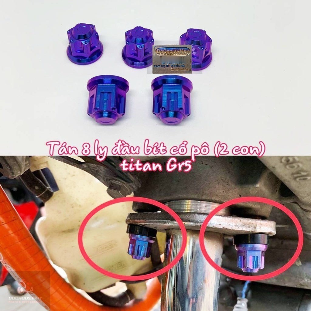 2 con Tán cổ pô 8li đầu bít Titan gr5 cho Sonic , Ex , Winner , Msx , Wave Dream , Sirus , Satria , 