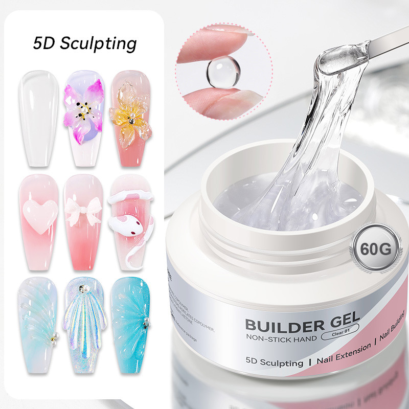 【Local】BORN PRETTY 60g Không Dính Nhanh Nối Dài Móng Tay Gel Trong Suốt Milky White 3D Khắc Đúc Keo Ngâm Tắt Xây Dựng UV Gel Vernis | BigBuy360 - bigbuy360.vn