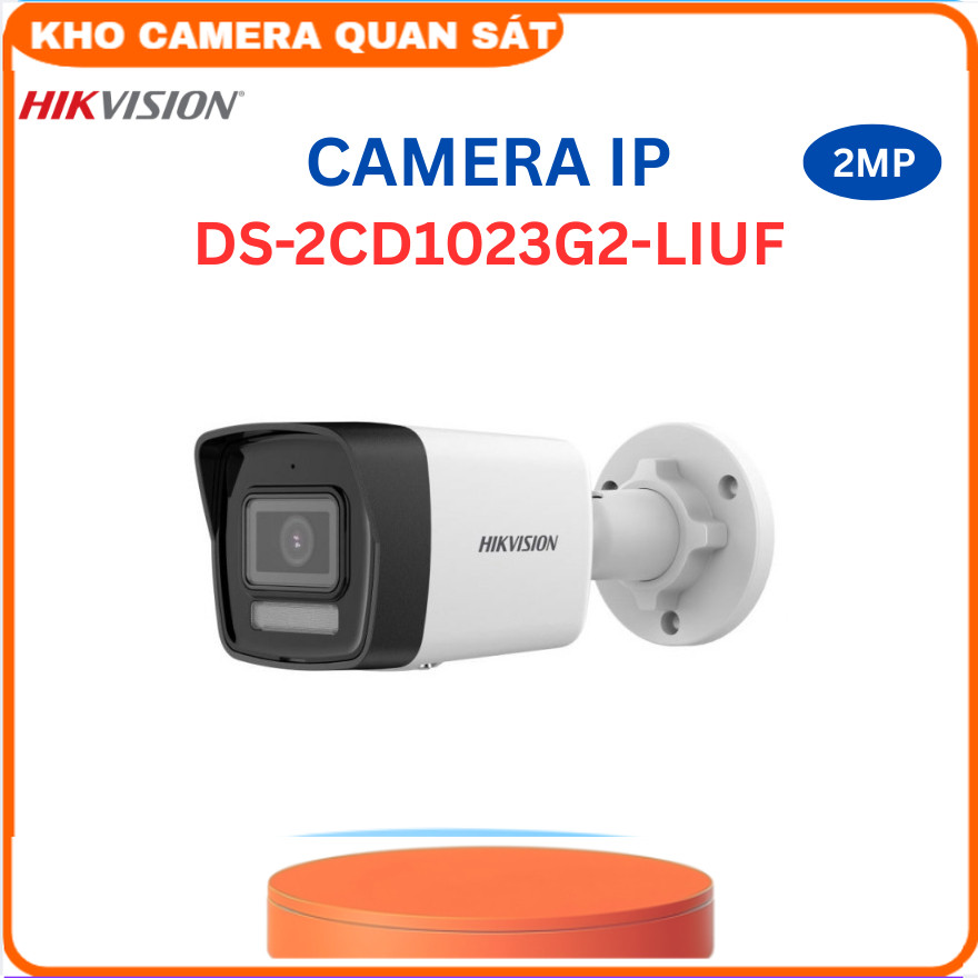 Camera IP HIKVISION DS-2CD1023G2-LIUF 2MP đèn kép,Mic thu âm,phát hiện,người/ phương tiện,30m-Kho ca