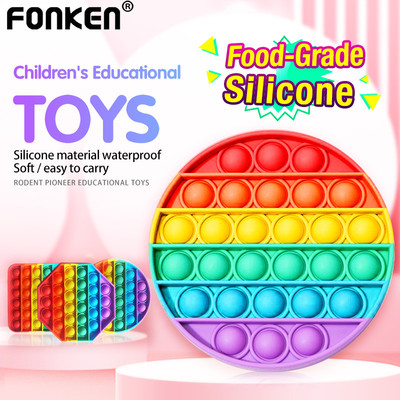 Fonken Rainbow Fidget Reliver Căng Thẳng Đồ Chơi Đẩy Bong Bóng Chống Căng Thẳng Đồ Chơi Người Lớn Trẻ Em Đồ Chơi Trẻ Em Trò Chơi Quà Tặng