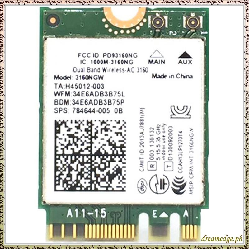 [S D K G] Bộ chuyển đổi Wifi Card mạng không dây AC3160NGW BT 4.0 Băng tần kép đặc biệt cho 04X6034 