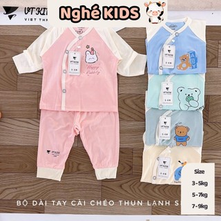 Bộ dài tay sơ sinh petit thun lạnh – Họa tiết dễ thương cho bé 3–9kg VTkids