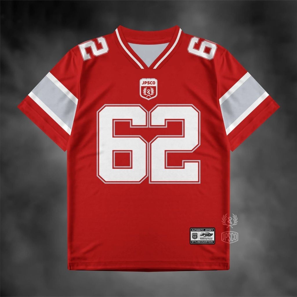 Jersey Dạo Phố Số 62 / Jersey Khúc Côn Cầu / Jersey Rugby / NFL / Olahraga / Vintage