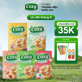 Combo Mix 5 Hộp 5 Vị Trà Hòa Tan Cozy Trà Đào, Chanh, Vải, Chanh Dây, Chanh Hương Nhài Thơm Ngon