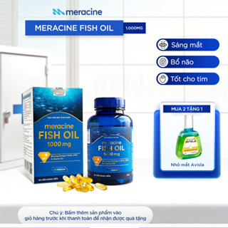 Viên Uống Dầu Cá Meracine Fish Oil 1000mg Bổ Sung Omega 3, Hỗ Trợ Sáng Mắt, Bổ Não, Bảo Vệ Tim Mạch (Hộp 90 Viên)
