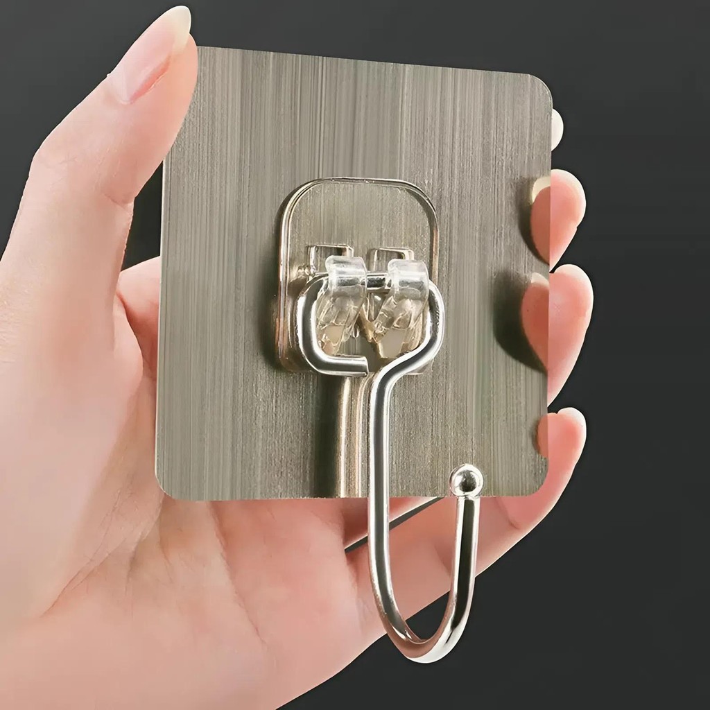 Combo 50 Móc Dán Tường Inox Mẫu Mới Dính Siêu Chắc Chịu Lực Tốt, Móc Treo Vật Dụng Trong Nhà