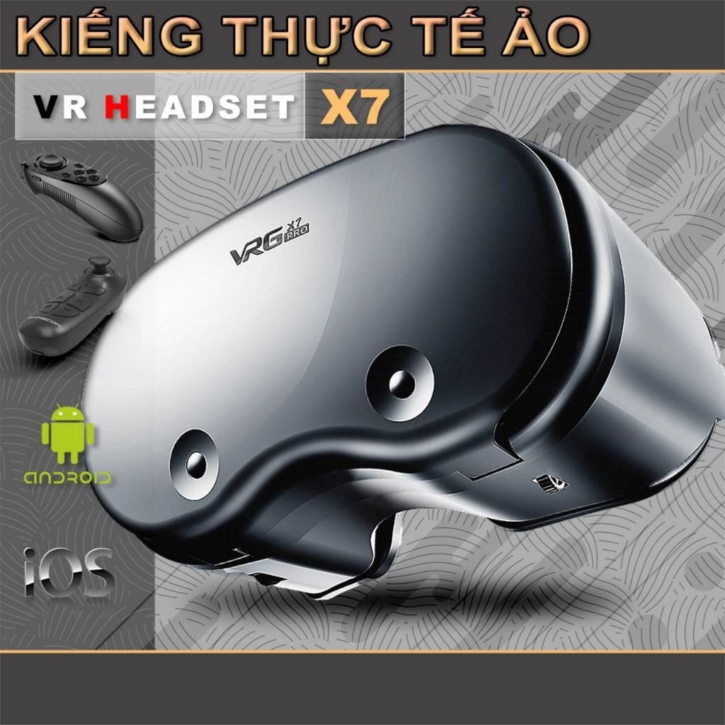 Kính thực tế ảo VR Blevos,VRG Pro X7 3D,Xem phim 3D chuyên nghiệp,Chơi trò chơi VR,Đi kèm với tay cầ