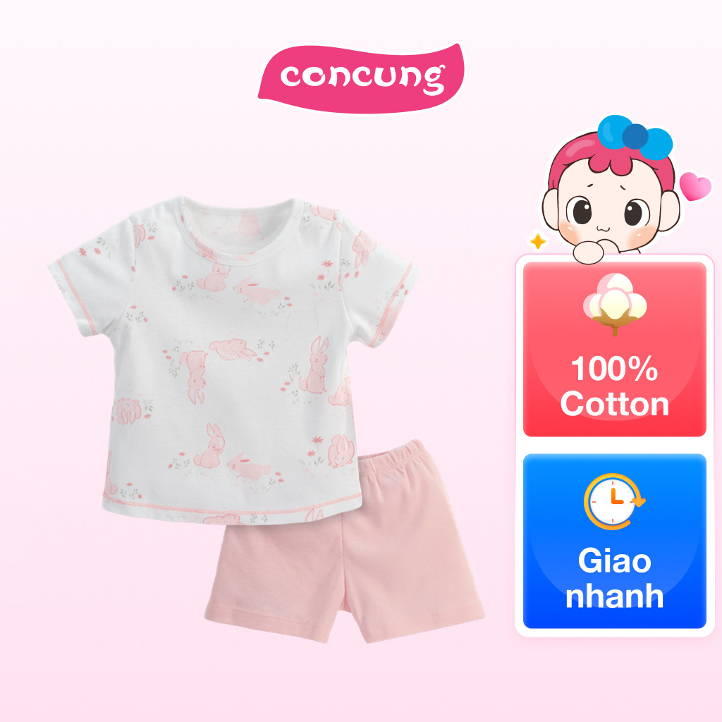 Bộ bé gái ngắn Animo Easy BH0724042 (3Y,Hồng)