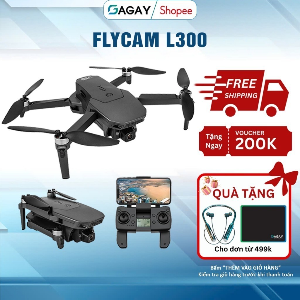 Flycam L300 Pro động cơ không chổi than, plycam minicó gps máy bay chụp ảnh chất lượng cao, tuổi thọ