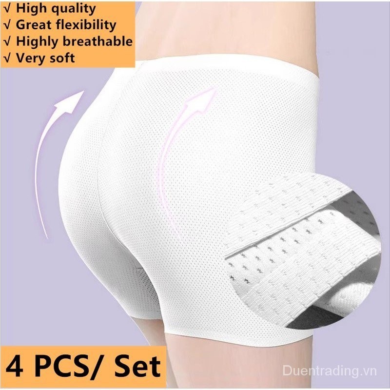 3 Chiếc Nữ Boxer Ice Silk Liền Mạch Quần Bộ Thoáng Khí Nữ An Toàn Bộ Quần Short Boyleg Quần Boxer Ch