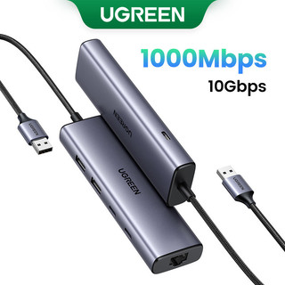 Ugreen usb c hub 1000mbps ethernet hub usb-c sang usb3.0 rj45 cho laptop macbook phụ kiện type-c ethernet adapter card mạng