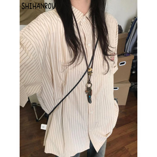 SHIHANROU áo sơ mi nữ áo kiểu hàn quốc Tinh tế phong cách dramatic Tối giản WCS2470AO6 28Z240710