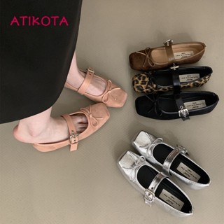 Atikota Nữ Thời Trang Retro Đơn Giản Ngoài Trời Khóa Một Dòng Sinh Viên Đa Năng Giày Đơn