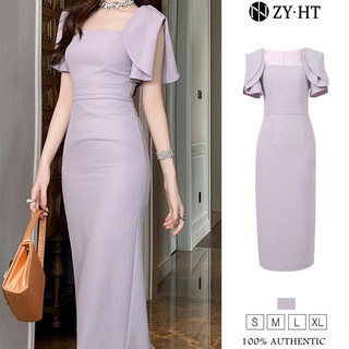 ZYHT Đầm nữ Đầm màu  tím  Đầm phiên bản  ôm vừa vặn   Đầm chất liệu polyester  Đầm làm việc Đầm cao cấp Đầm cưới Đầm sự kiện Đầm tiệc Đầm dạ hội  9822
