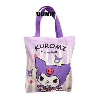UUMIR Túi Tote Giai Điệu Cinnamorol Kuromi Cotton Đeo Ngang Satchel Hoạt Hình Dung Tích Lớn Dụng Cụ Trang Điểm Messenger Cho Bé Gái Nữ Nữ