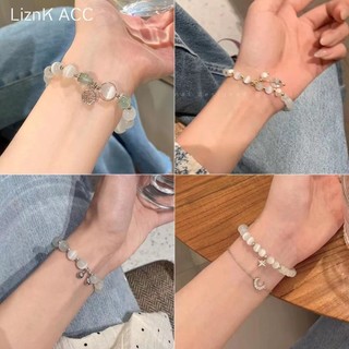Vòng tay đính cườm đá mắt mèo cho bé gái Vòng tay đính cườm tinh tế cao cấp