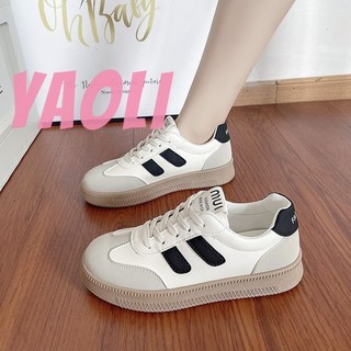 Giày nhỏ màu trắng mới dành cho nữ sinh viên giày đế tròn chống trượt nhẹ